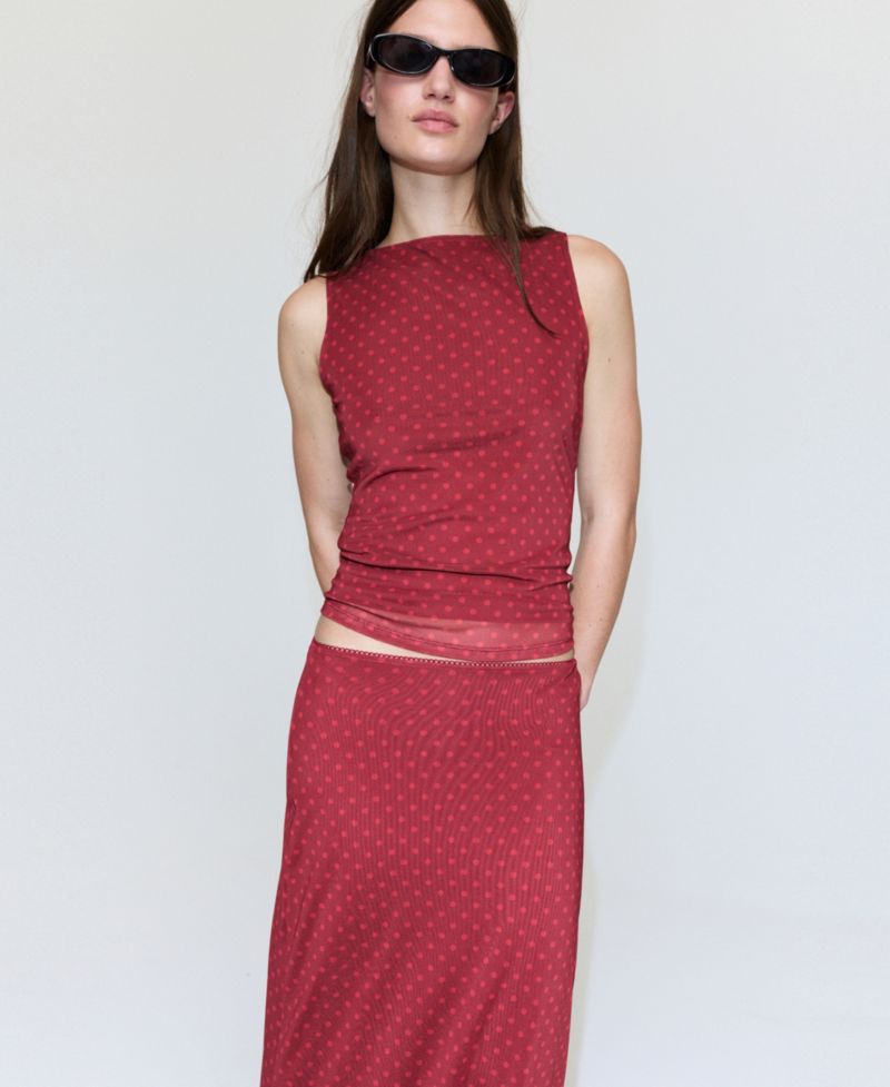 Women's Polka-Dot-Printed Tulle Skirt