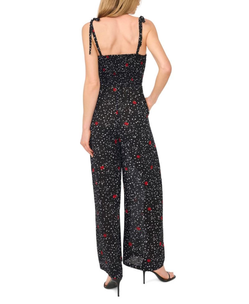 Women's Square Neck Smocked Bodice Jumpsuit