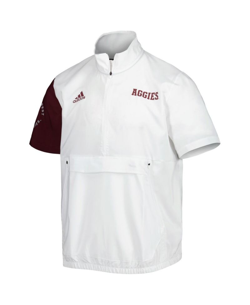 Men's White Texas A&M Aggies M STM AEROREADY Quarter-Zip Jacket