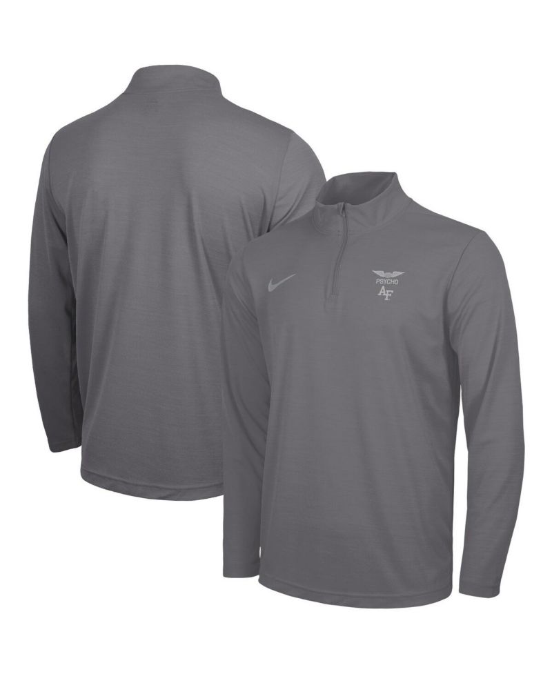 Men's Charcoal Air Force Falcons APLS Fighting Falcon Collection Dri-FIT Intensity Quarter-Zip Pullover Sweatshirt