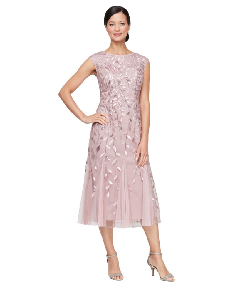 Petite Embroidered Midi Dress