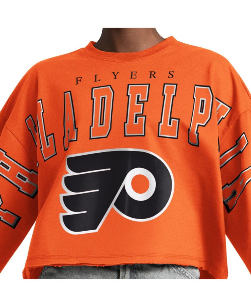 Women's Philadelphia Flyers Bleachers Cropped Oversized Sweatshirt