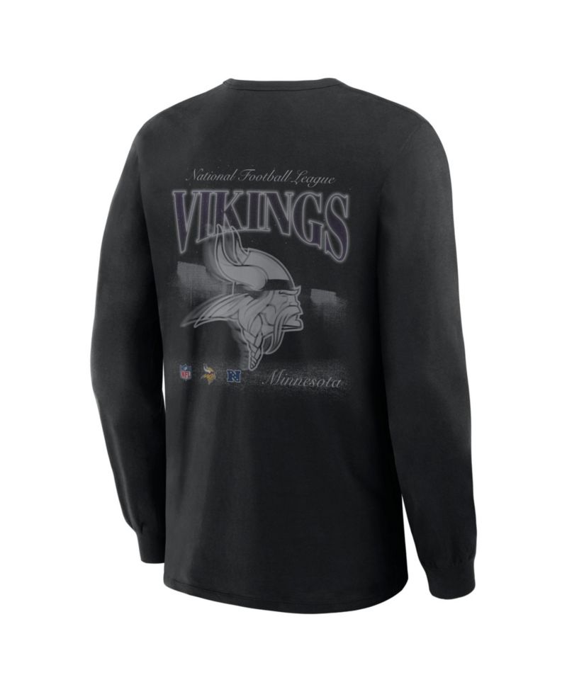Men's Minnesota Vikings Midnight Falls Long-Sleeve Graphic T-Shirt