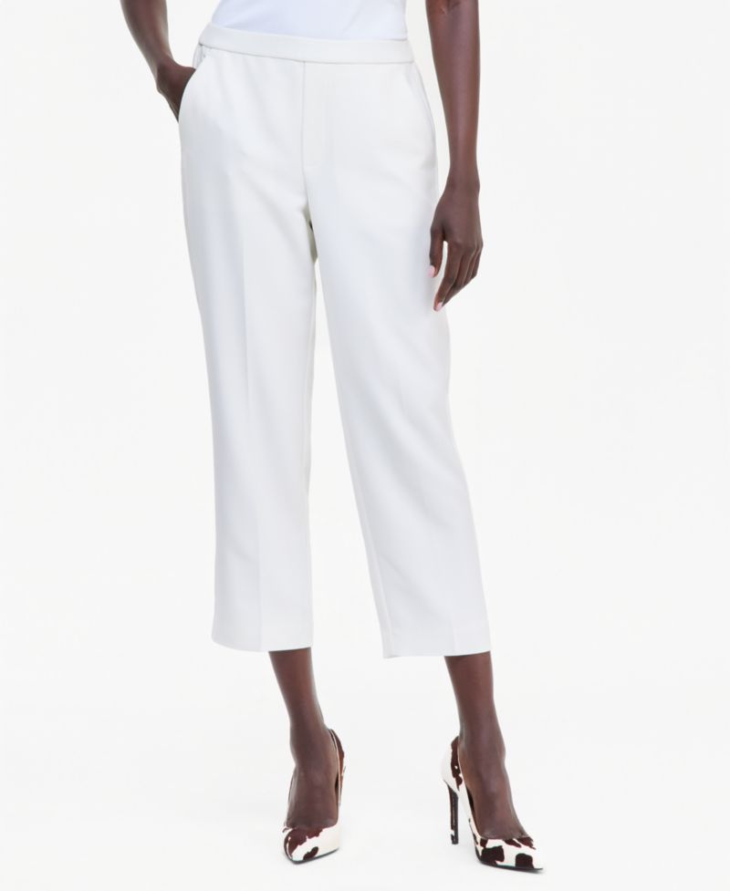 Women's Pull-On Cropped Elastic-Waist Pants