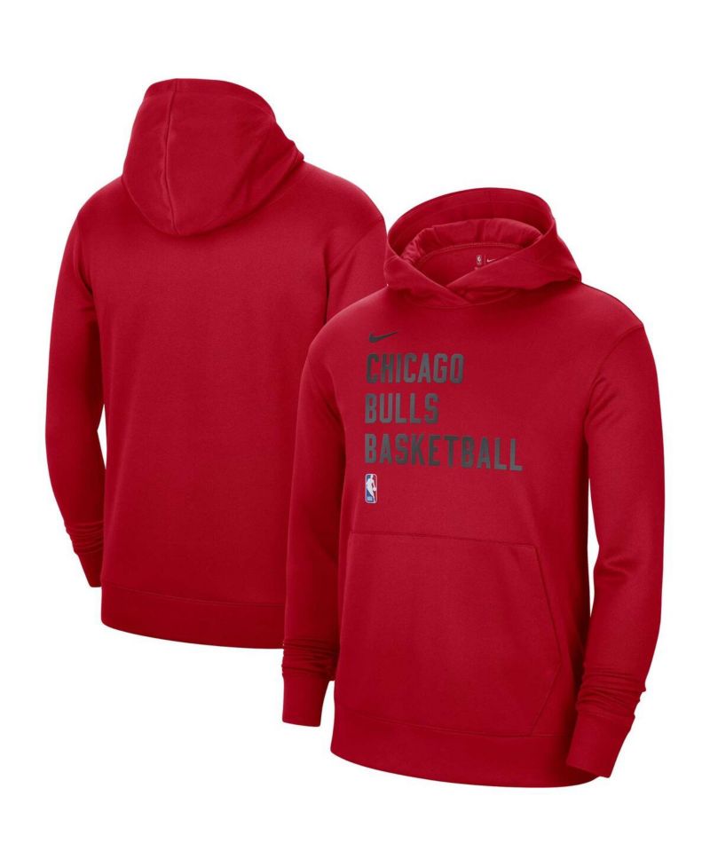 Men's and Women's Red Chicago Bulls 2023/24 Performance Spotlight On-Court Practice Pullover Hoodie