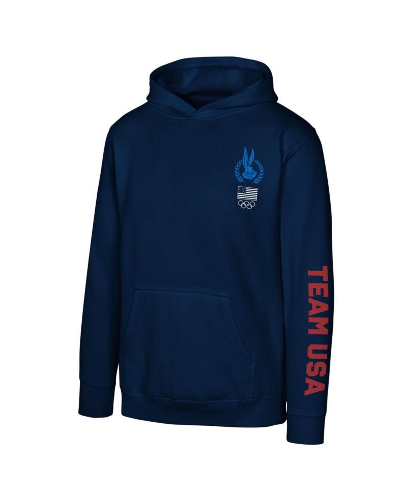 Big Boys and Girls Navy Team USA x Looney Tunes One for All Sport Hoodie