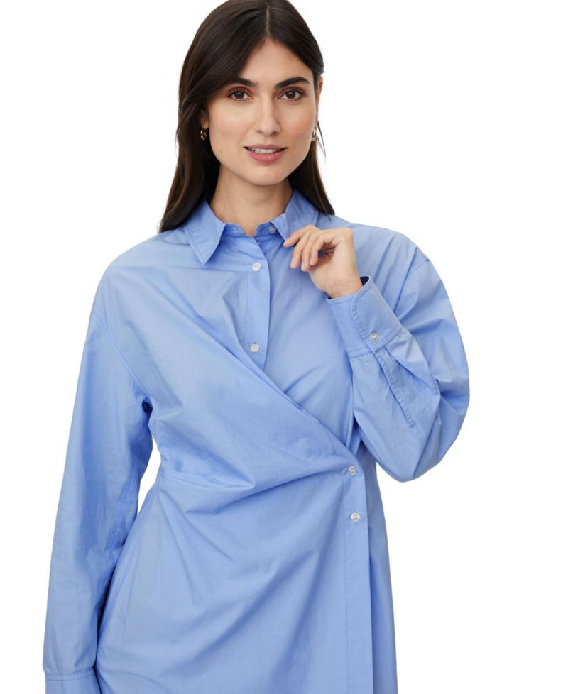 Women's MaNeylora Long-Sleeve Wrap Midi Shirt Dress