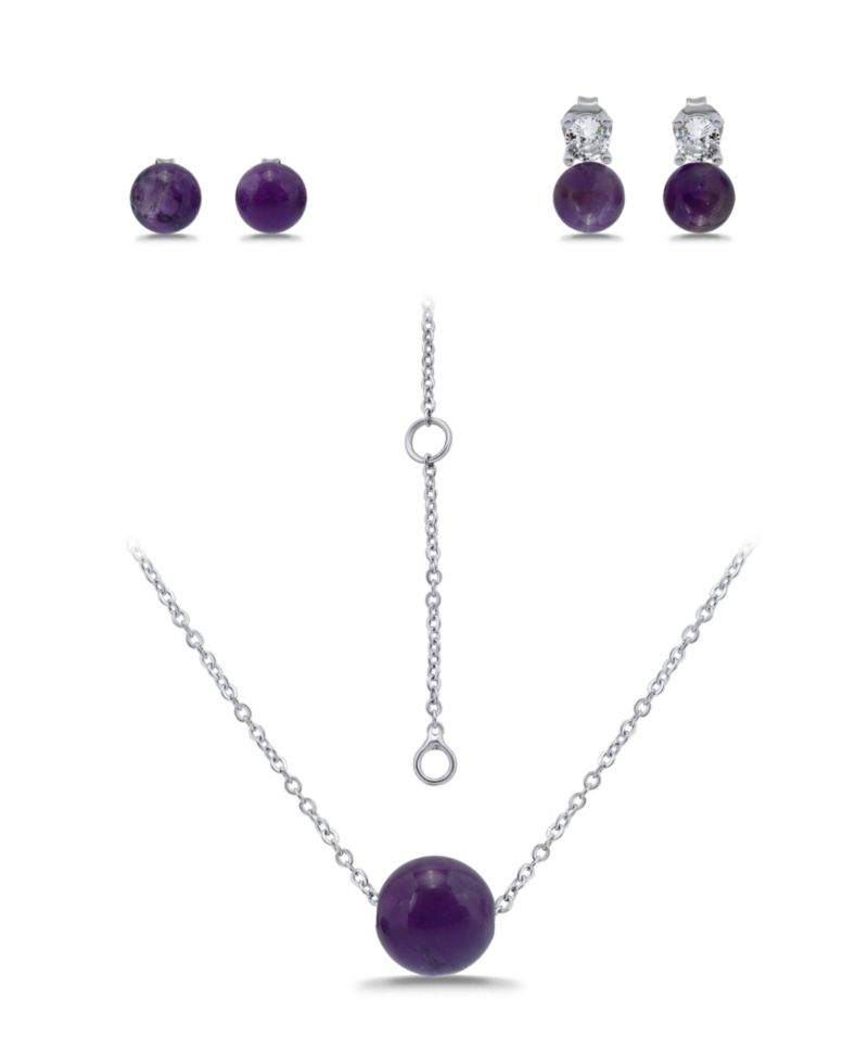 Silver Plated Earrings and Necklace Set