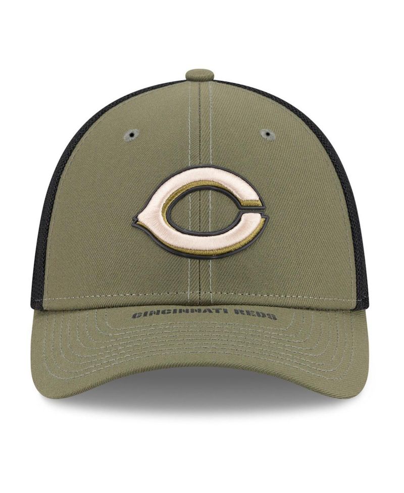 Men's Olive Cincinnati Reds 2026 Armed Forces Day 39THIRTY M-Crown Flex Hat