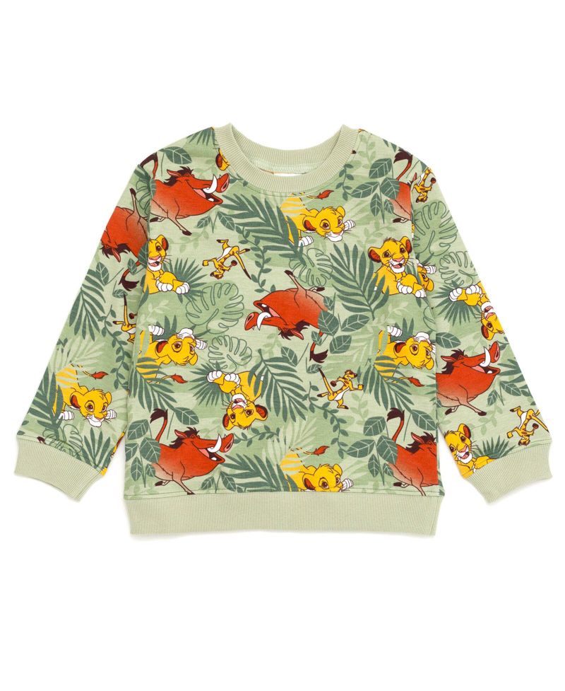 Boys Lion King Toy Story Cars French Terry Sweatshirt and Jogger Pants Outfit Set to (2T - 10-12)