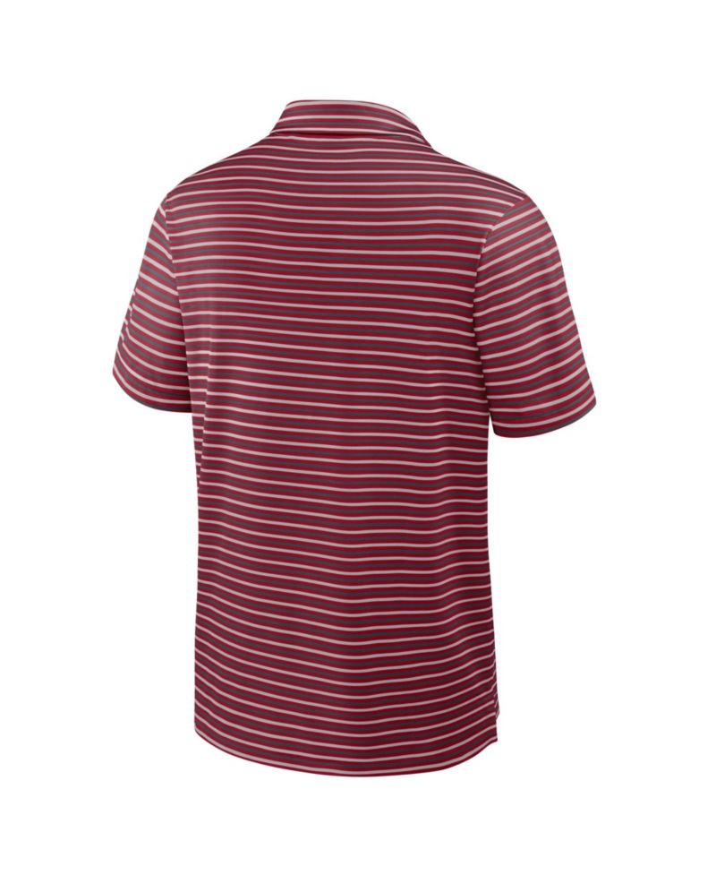 Men's Crimson Alabama Crimson Tide 2025 Coaches Premium Tour Stripe Dri-FIT Polo Shirt