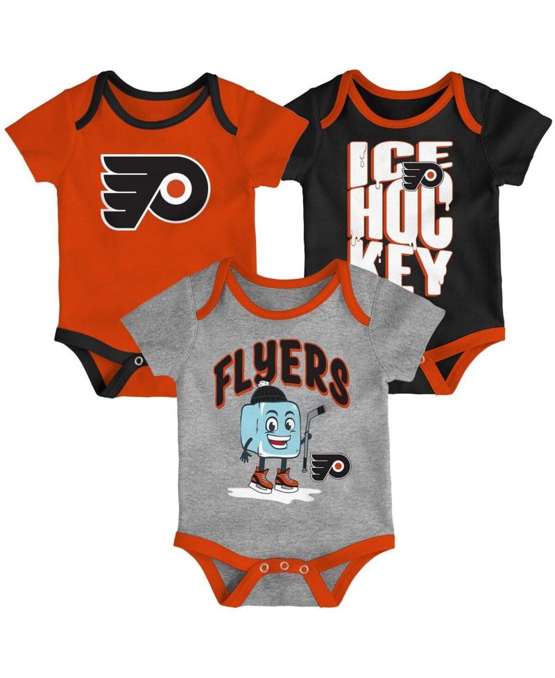 Baby Boys and Girls 3-Pack Philadelphia Flyers Triple Header Bodysuit Set