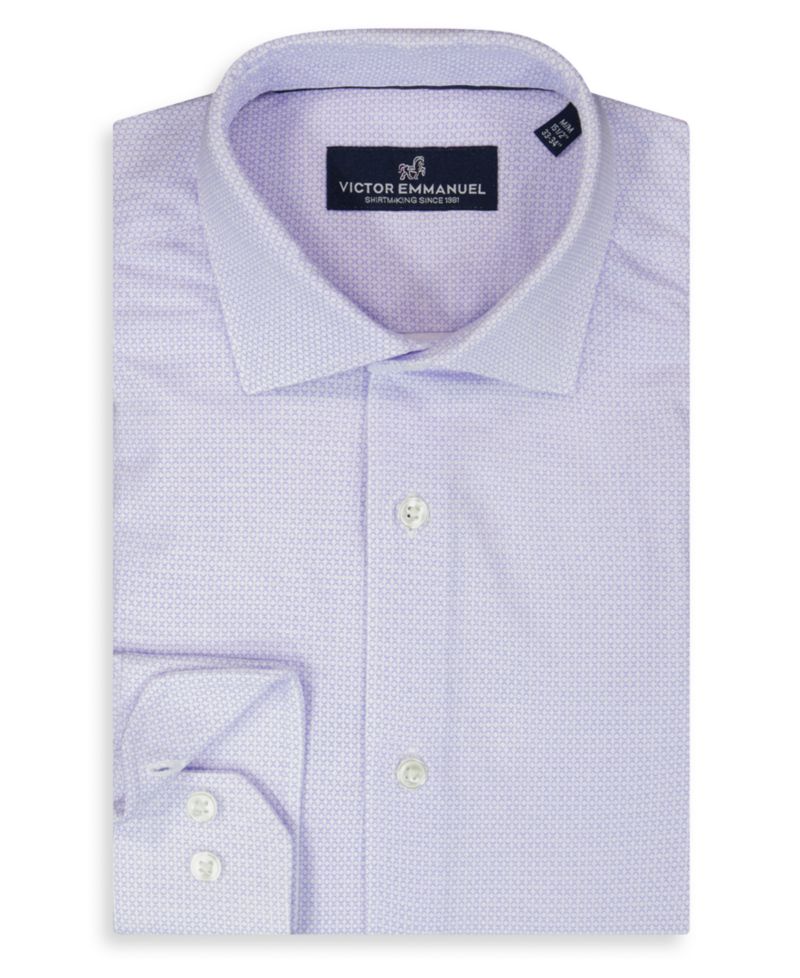Men's Geometric Print Mitered Cuffs Dress Shirt