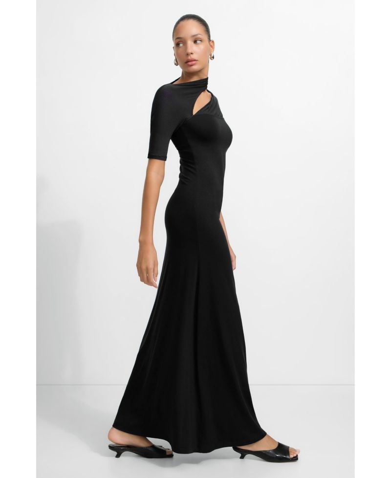 Women's Zola Cutout-Shoulder Jersey Midi Dress with Side Slit