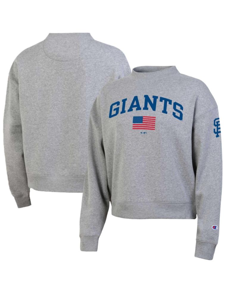 Women's Heather Gray San Francisco Giants Americana Triumph Fleece Tri-Blend Sweatshirt