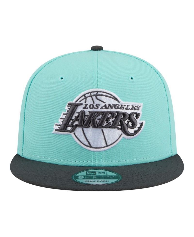 Men's Turquoise/Charcoal Los Angeles Lakers Color Pack Two-Tone 9FIFTY Snapback Hat