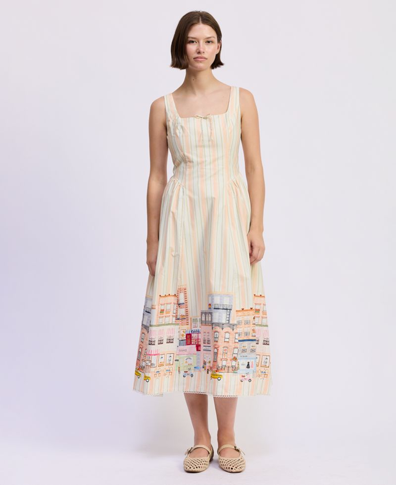 Women's Square Neck Athena Midi Dress