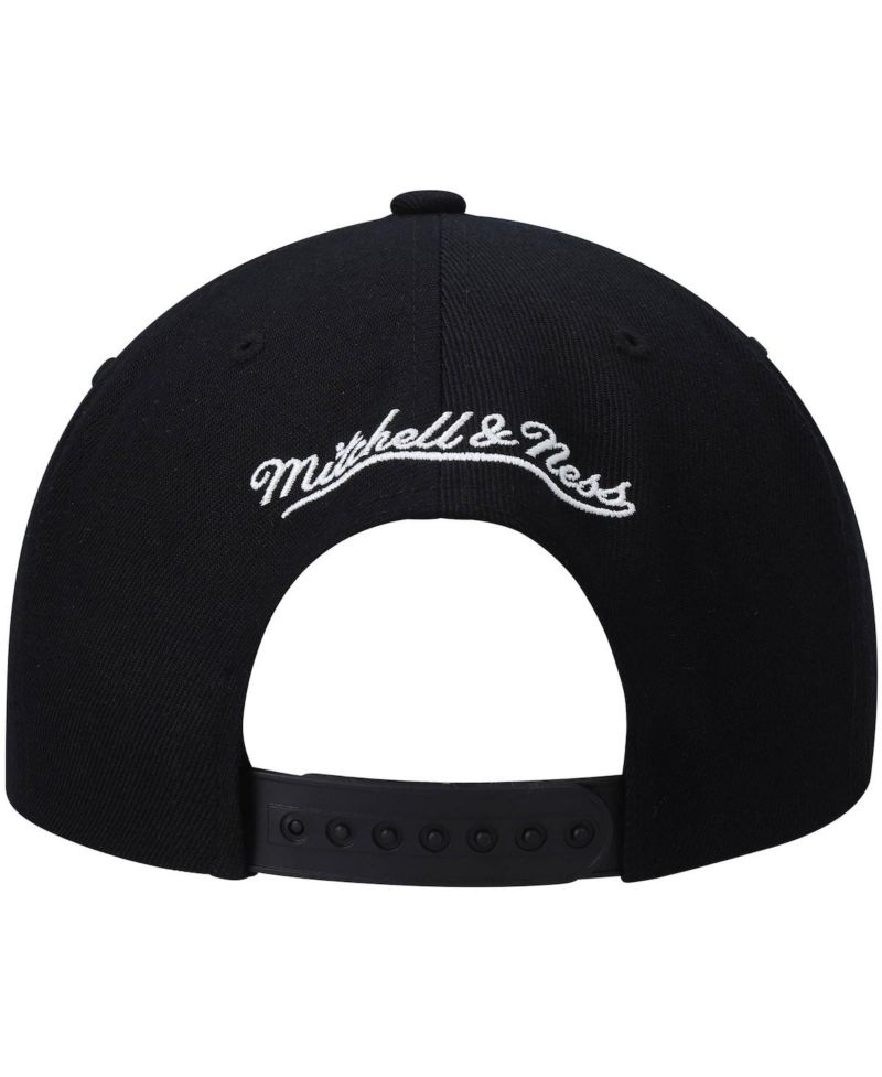 Men's Black San Antonio Spurs Hardwood Classics Script 2.0 Snapback Hat