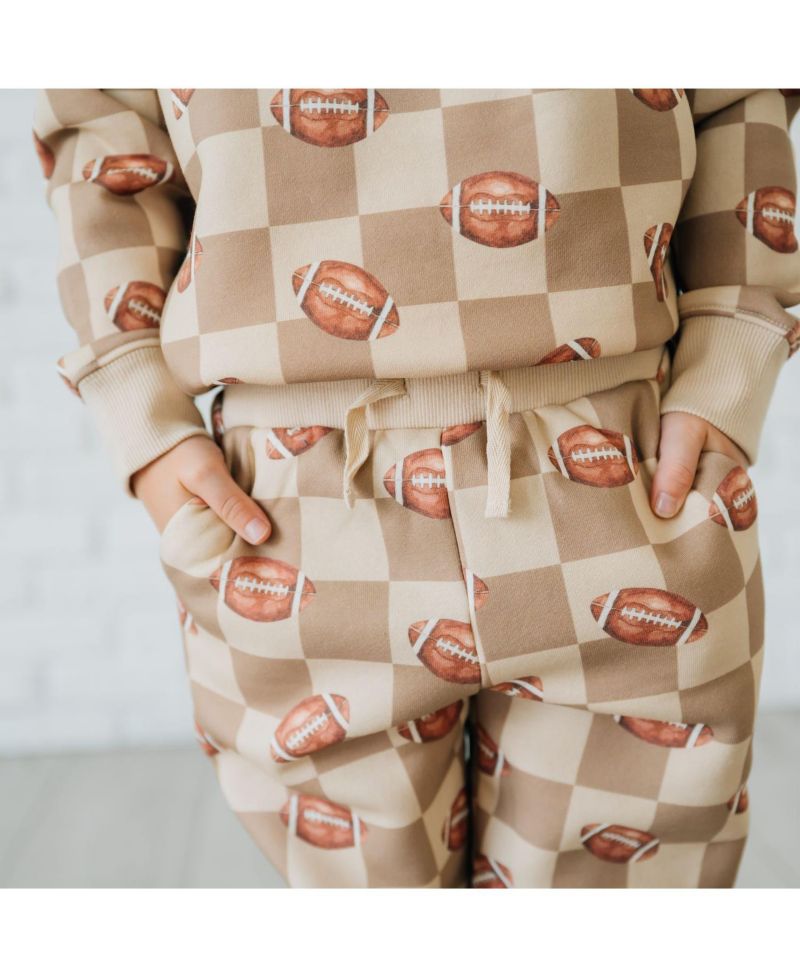 Baby Boys Football Checkered Sweatshirt and Jogger Set