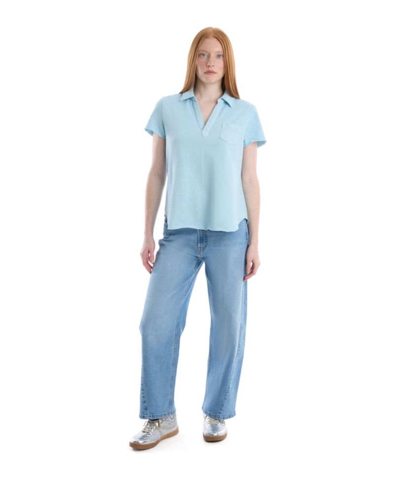 Women's Clothing Chest Pocket Polo Tee