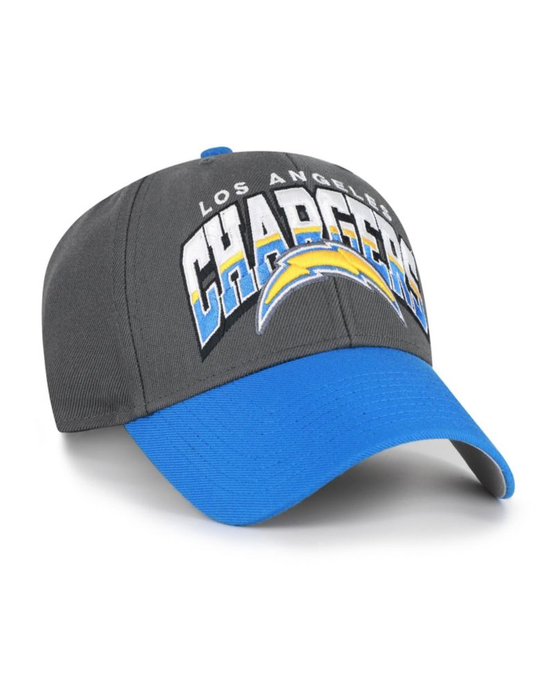 Men's Charcoal Los Angeles Chargers Split Block MVP Adjustable Hat