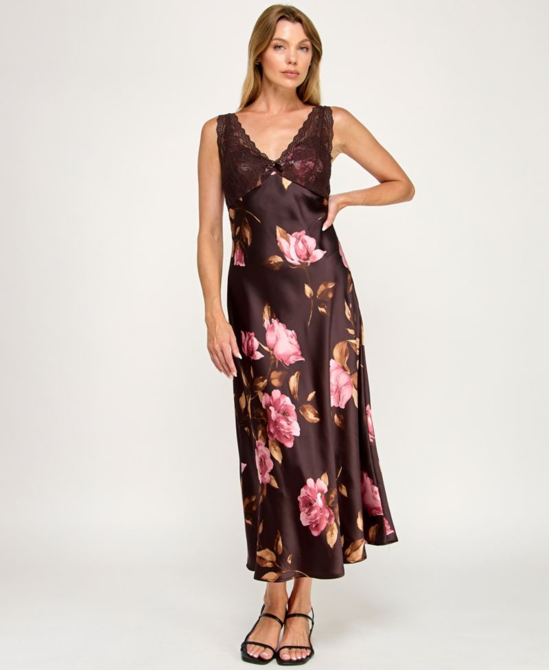 Women's V-Neck Pull-On Midi Dress