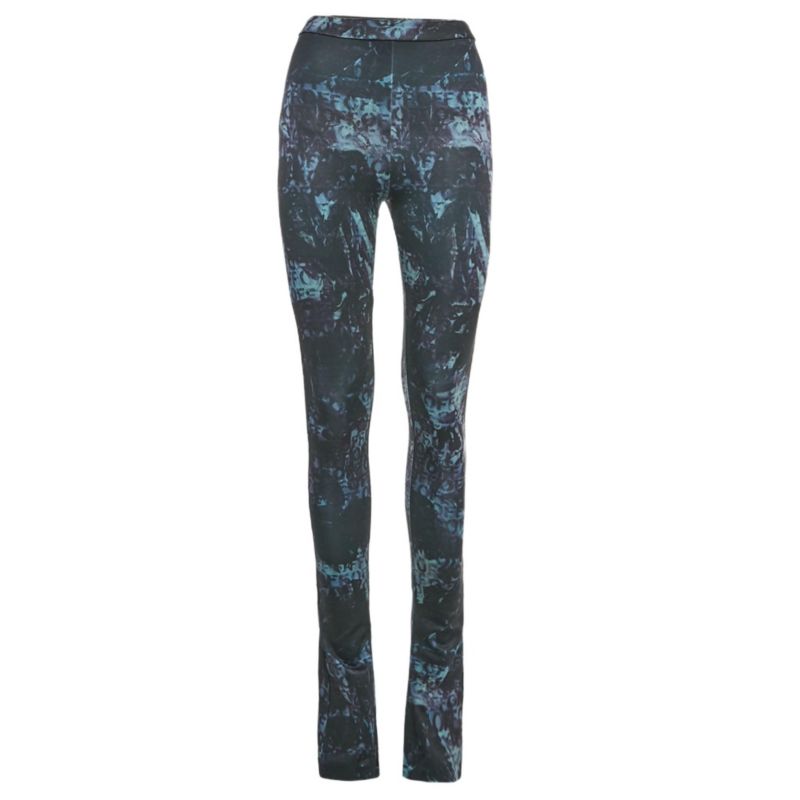 Women's Black Abstract Print Jersey Flared Leggings