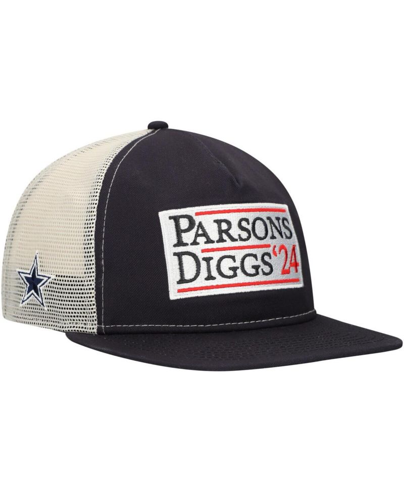 Men's Navy/Natural Dallas Cowboys Election Trucker Golfer Snapback Hat