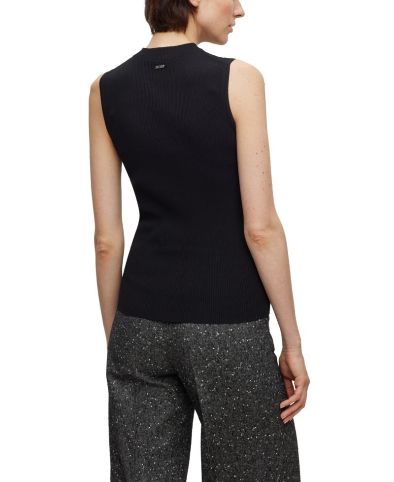 BOSS by Women's Sleeveless Mock-Neck Top