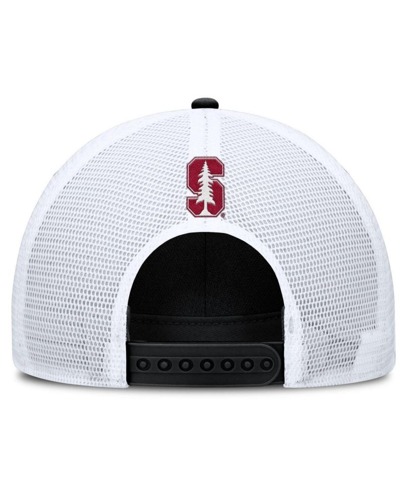 Men's Black/White Stanford Cardinal 2025 On-Field Rise Patch Trucker Adjustable Hat