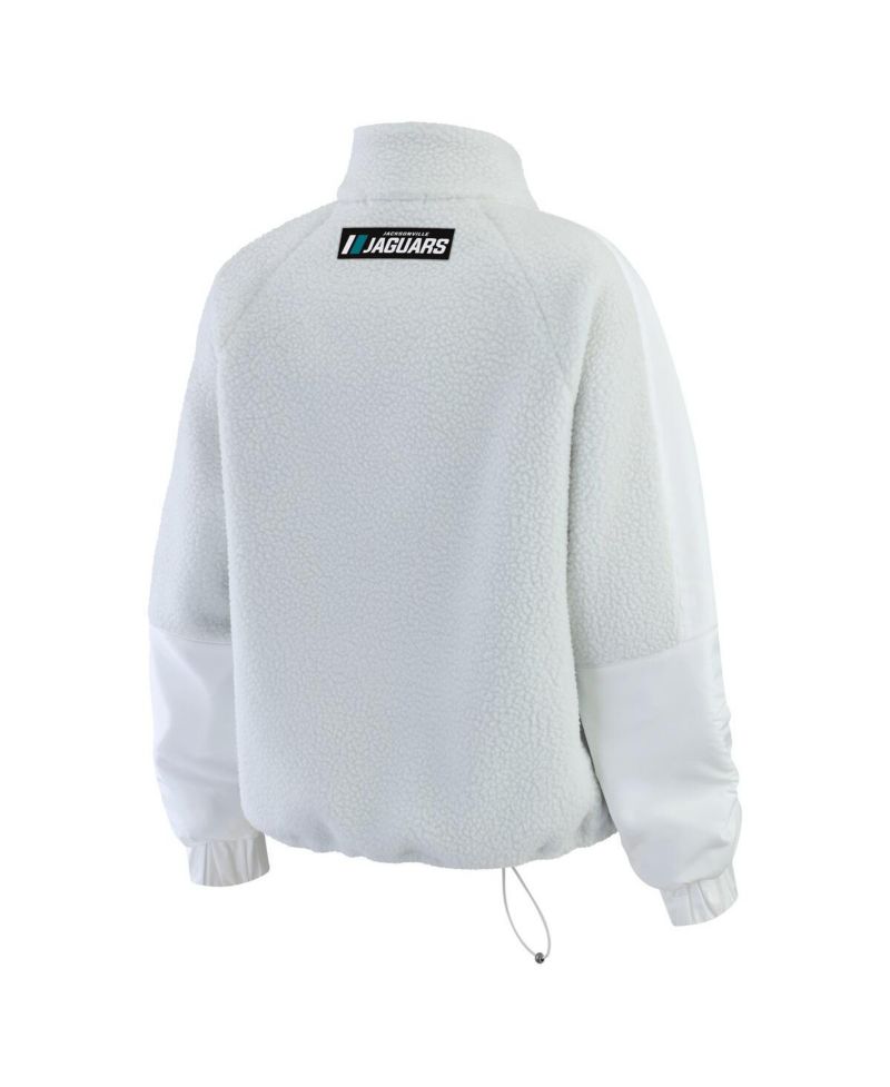 Women's White Jacksonville Jaguars Polar Fleece Half-Zip Jacket