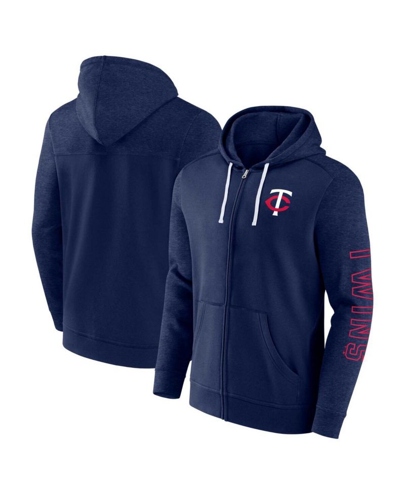Men's Navy Minnesota Twins Offensive Line Up Full-Zip Hoodie