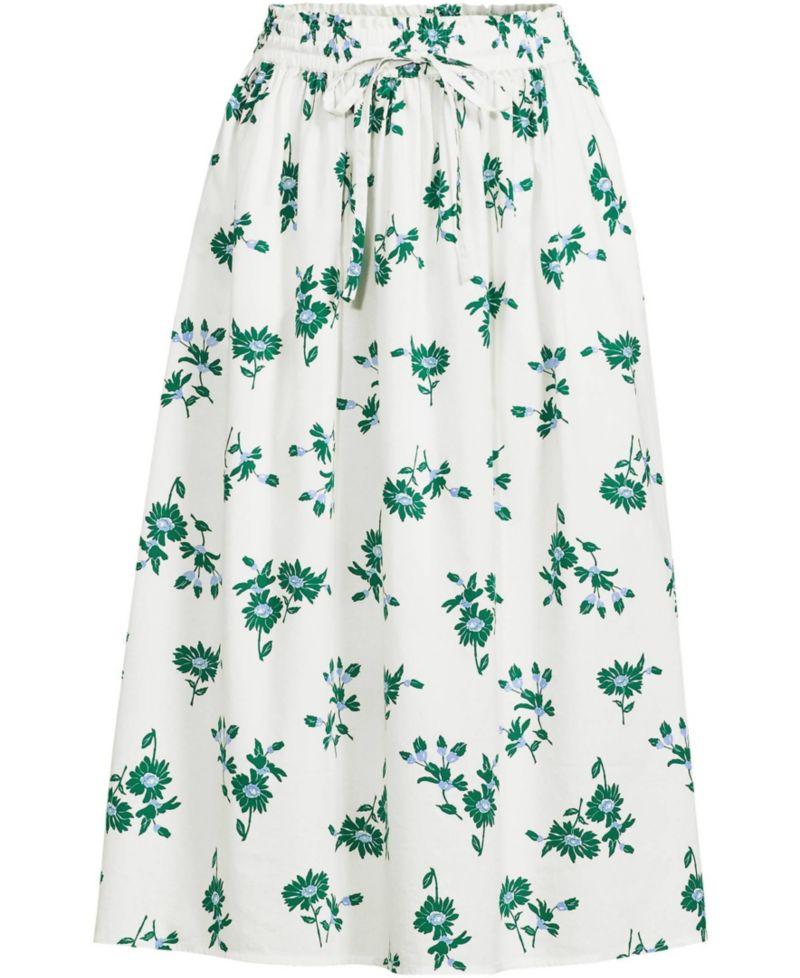 Women's Poplin Pull On Midi Skirt