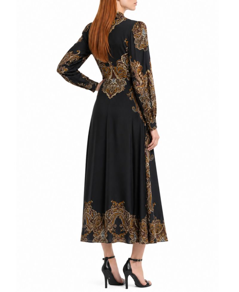 Women's Raquel Midi A-Line Twist-Neck Dress