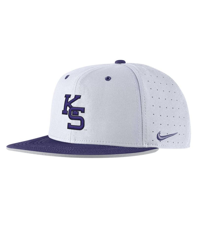 Men's White Kansas State Wildcats On-Field True Performance Baseball Fitted Hat