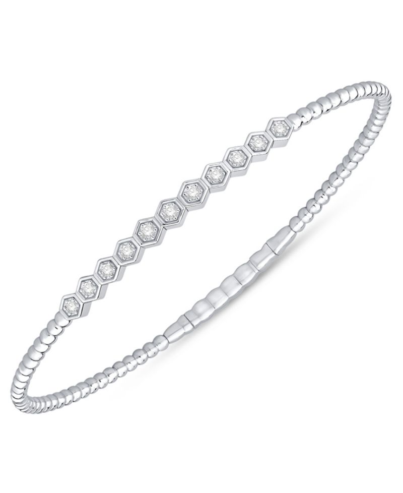 Diamond Flexible Bangle Bracelet (1/4 ct. t.w.) in Sterling Silver