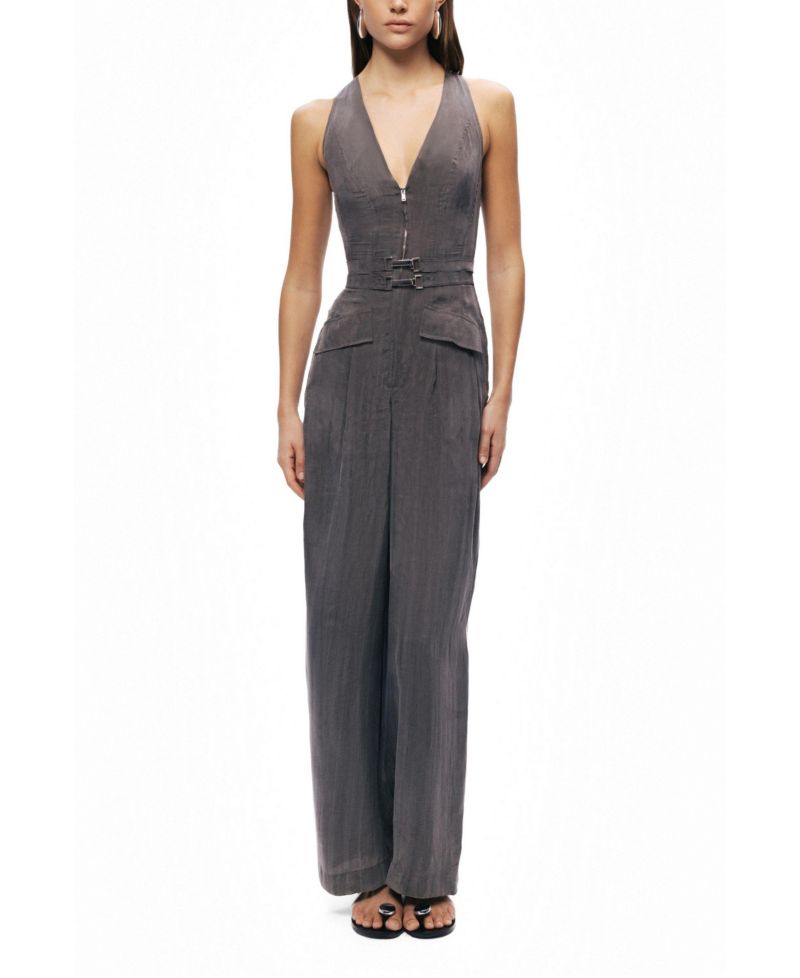 Women's Metal Belt Detail Jumpsuit