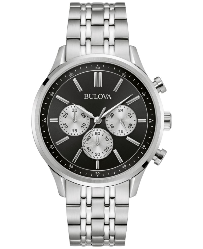 Men's Chronograph Classic Stainless Steel Bracelet Watch 42mm
