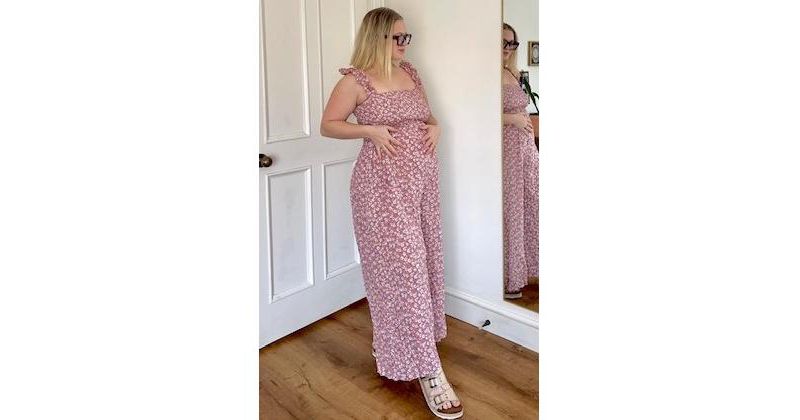 Women's Teal Floral Flowy Jumpsuit