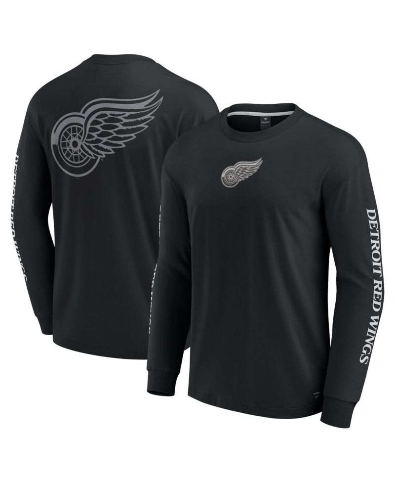 Men's Black Detroit Red Wings Elements Strive Long Sleeve T-Shirt