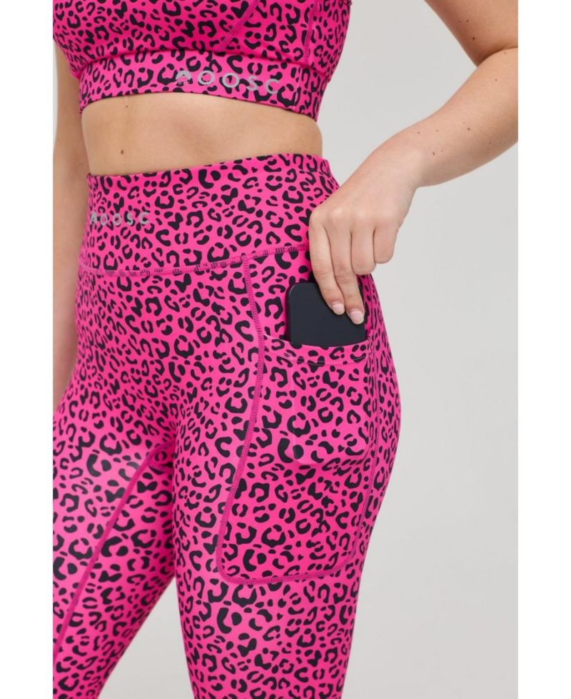Women's Infinite High Waisted Leggings - Pink Leopard