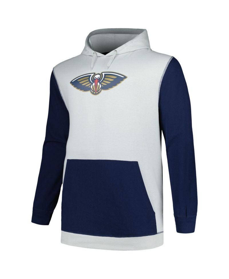 Men's Navy, Silver New Orleans Pelicans Big and Tall Primary Arctic Pullover Hoodie