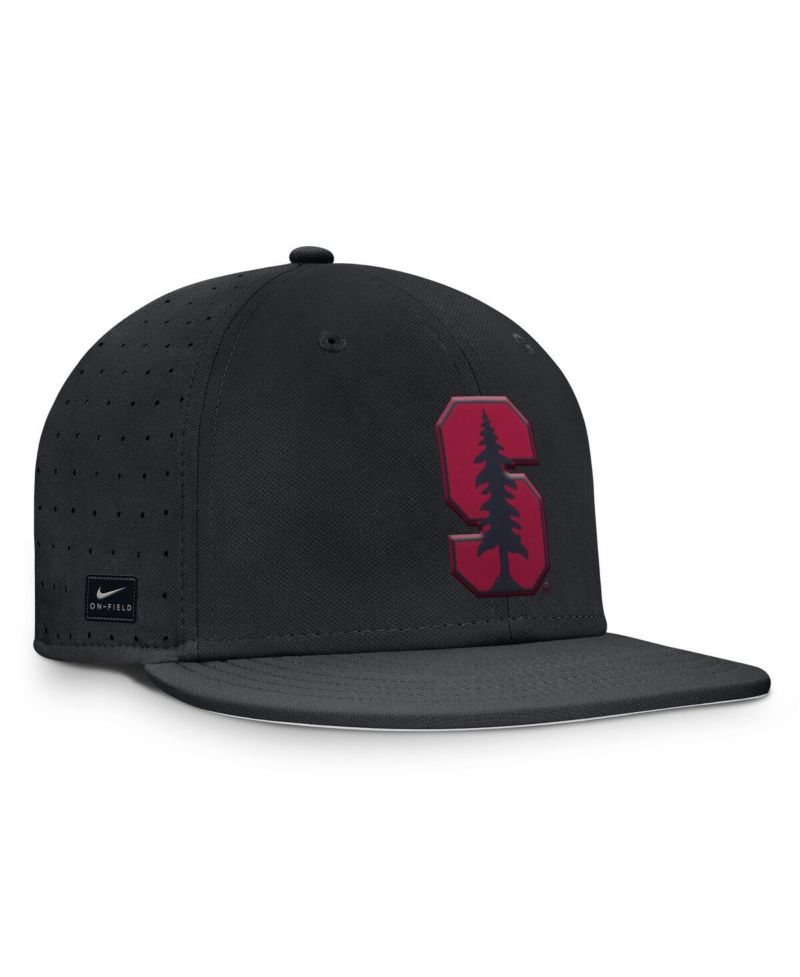 Men's Black Stanford Cardinal On-Field Dugout True Performance Fitted Hat