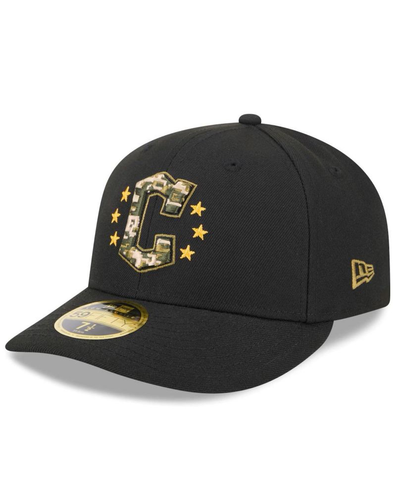 Men's Black Cleveland Guardians 2024 Armed Forces Day Low Profile 59FIFTY Fitted Hat