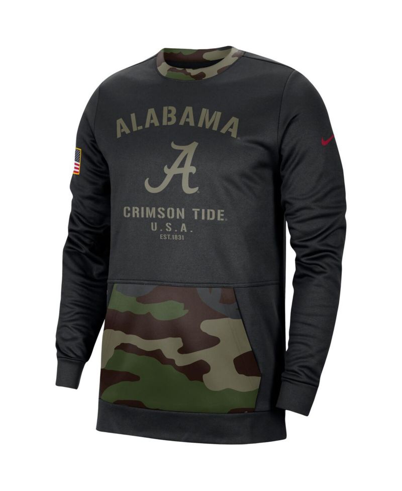 Men's Black, Camo Alabama Crimson Tide Military-Inspired Appreciation Performance Pullover Sweatshirt