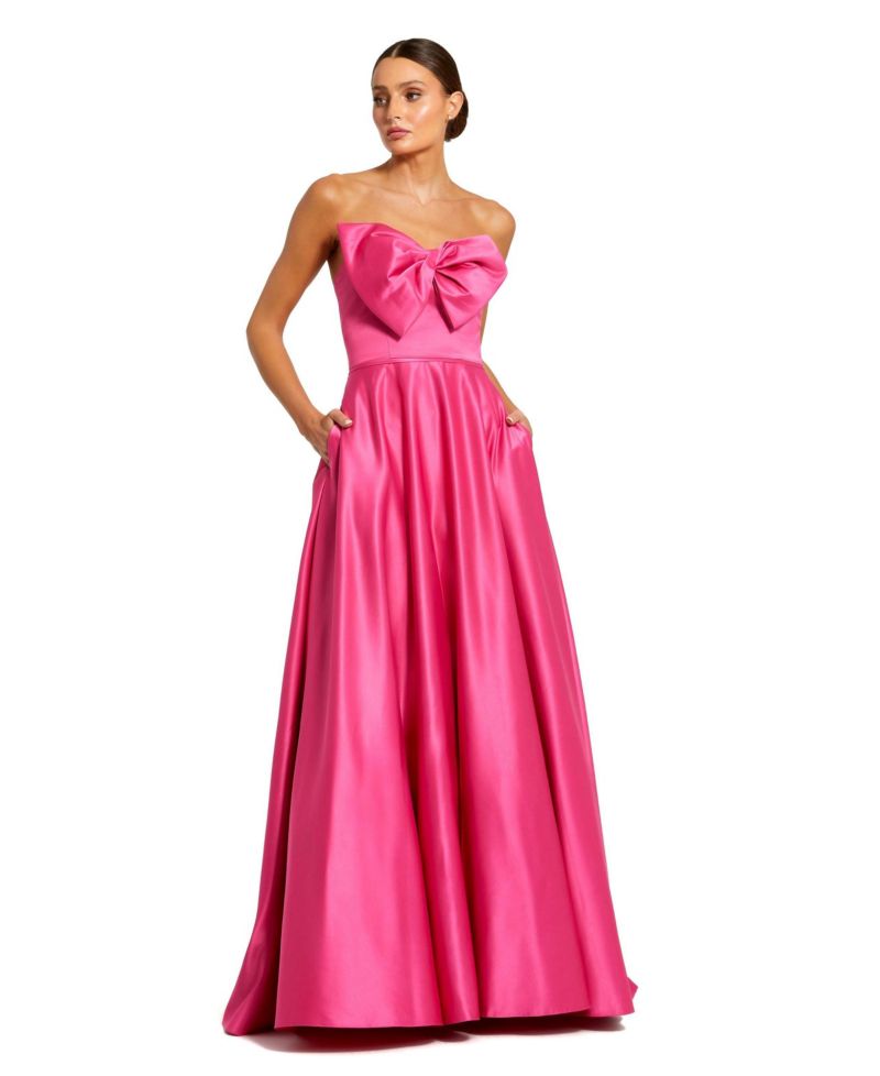 Women's Strapless A-Line Bow Ballgown
