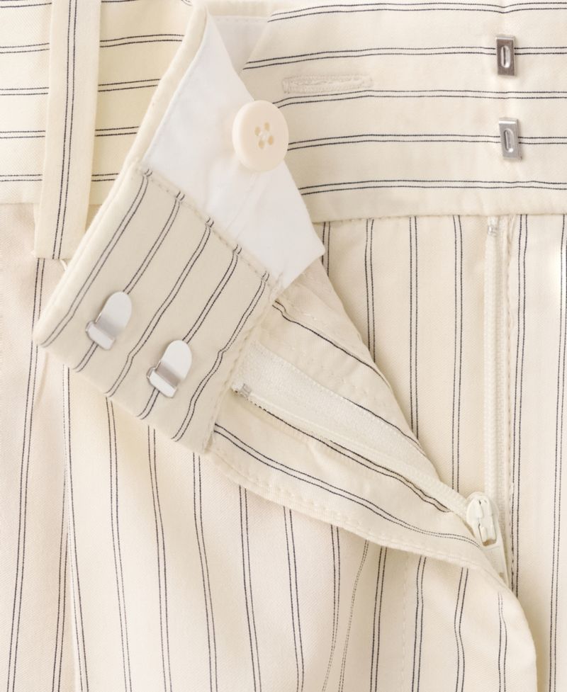 Women's Pinstripe Pleated Bermuda Shorts