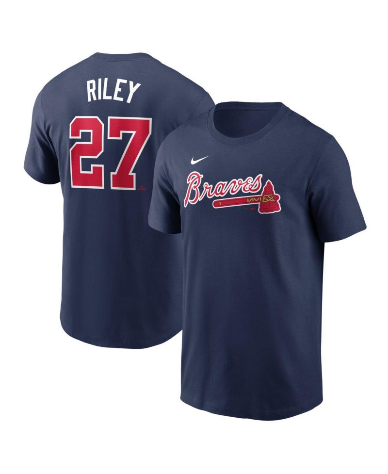 Men's Austin Riley Navy Atlanta Braves Fuse Name & Number T-Shirt