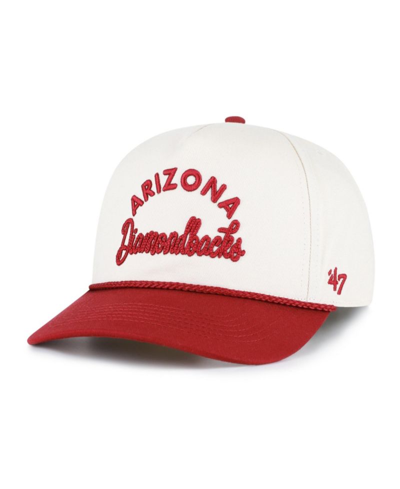 Men's and Women's '47 Natural/Red Arizona Diamondbacks Rope Script Hitch Adjustable Hat