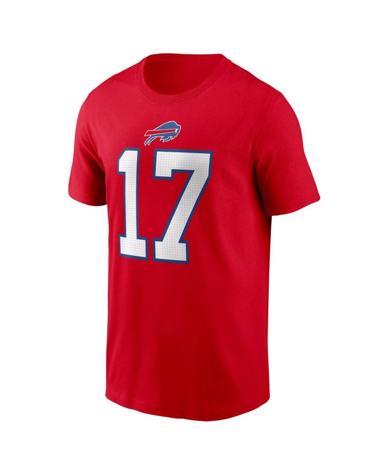Men's Josh Allen Red Buffalo Bills Player Name & Number T-Shirt